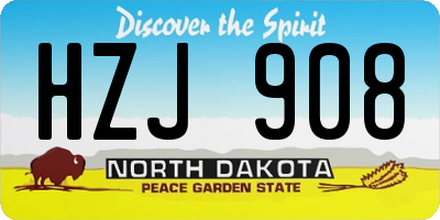 ND license plate HZJ908