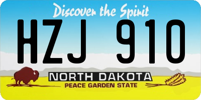 ND license plate HZJ910