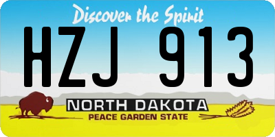 ND license plate HZJ913