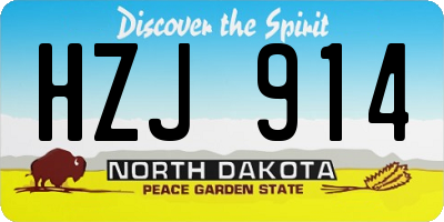 ND license plate HZJ914