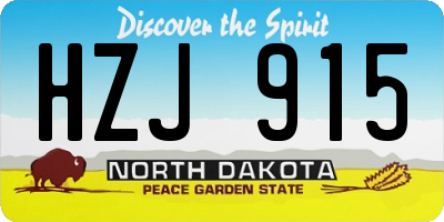 ND license plate HZJ915