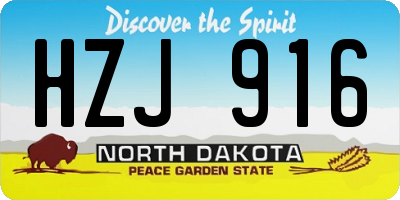 ND license plate HZJ916
