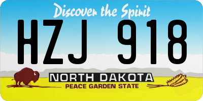 ND license plate HZJ918