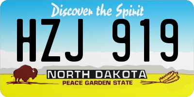 ND license plate HZJ919