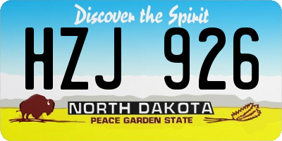 ND license plate HZJ926