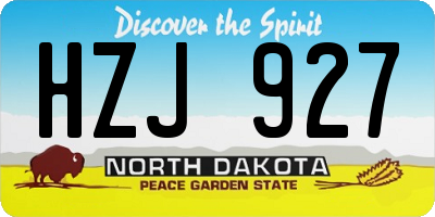 ND license plate HZJ927