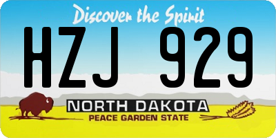ND license plate HZJ929