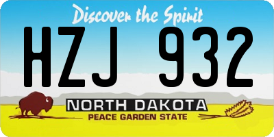 ND license plate HZJ932