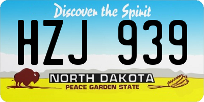 ND license plate HZJ939