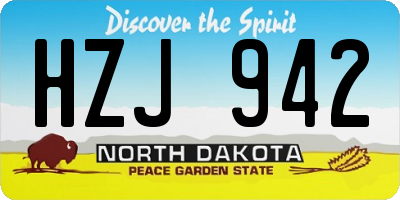 ND license plate HZJ942
