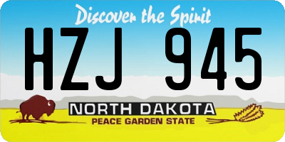 ND license plate HZJ945