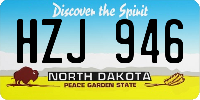 ND license plate HZJ946