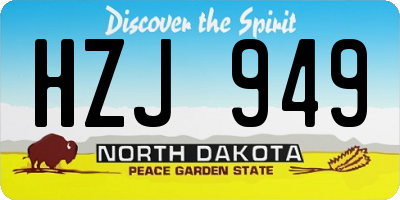 ND license plate HZJ949