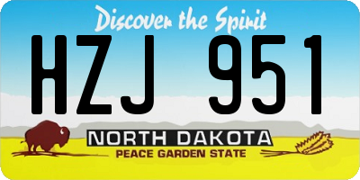 ND license plate HZJ951