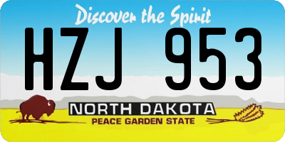ND license plate HZJ953