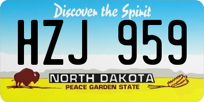 ND license plate HZJ959