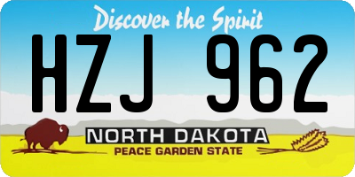 ND license plate HZJ962