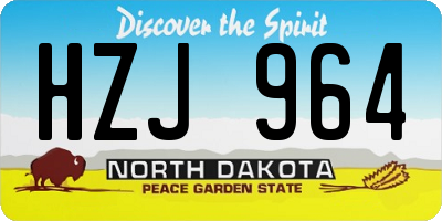 ND license plate HZJ964