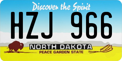 ND license plate HZJ966
