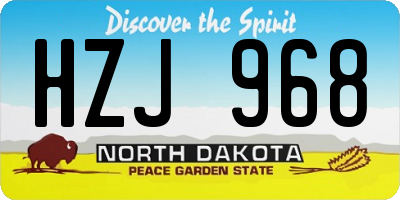 ND license plate HZJ968