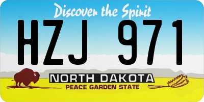 ND license plate HZJ971