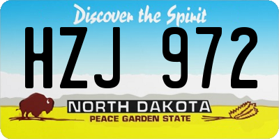 ND license plate HZJ972