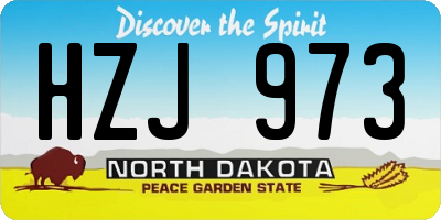 ND license plate HZJ973