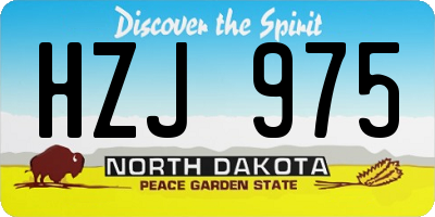 ND license plate HZJ975