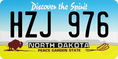 ND license plate HZJ976