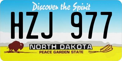 ND license plate HZJ977