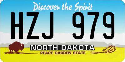 ND license plate HZJ979