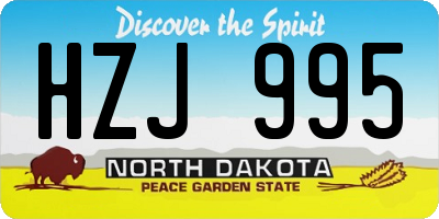 ND license plate HZJ995