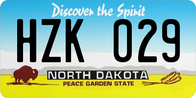 ND license plate HZK029
