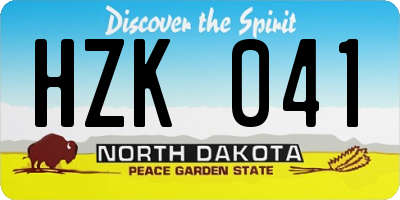 ND license plate HZK041