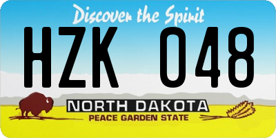 ND license plate HZK048