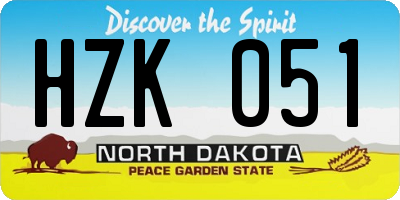 ND license plate HZK051