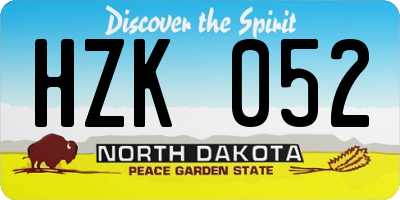 ND license plate HZK052