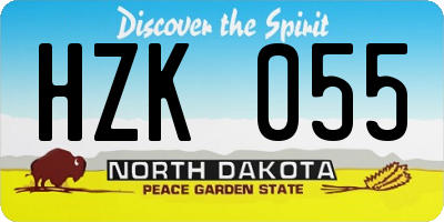 ND license plate HZK055