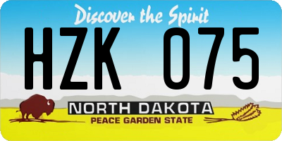 ND license plate HZK075