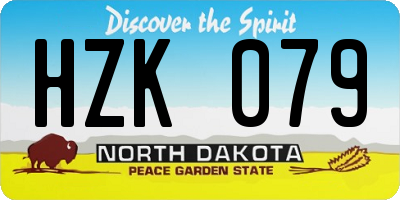 ND license plate HZK079