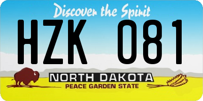 ND license plate HZK081