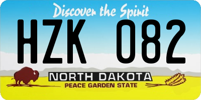ND license plate HZK082