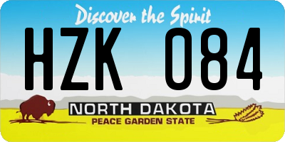 ND license plate HZK084
