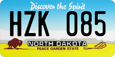 ND license plate HZK085
