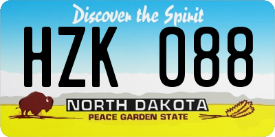 ND license plate HZK088