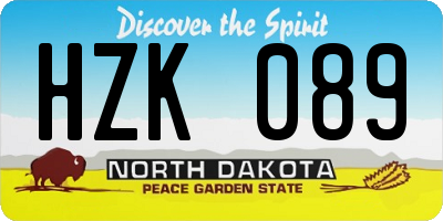 ND license plate HZK089