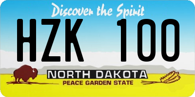 ND license plate HZK100