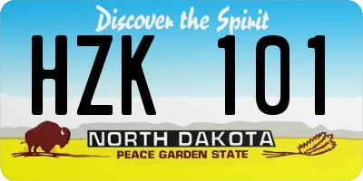 ND license plate HZK101