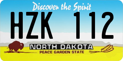 ND license plate HZK112