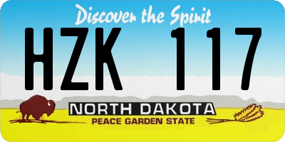 ND license plate HZK117